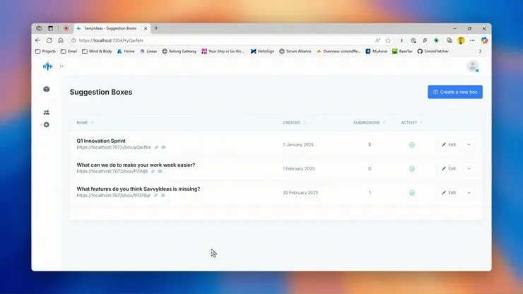 Animation showing how to enable password protection for a suggestion box